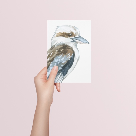 Watercolor Kookaburra Bird Illustration Wall Art Print Poster Unframed - Picture 5 of 8